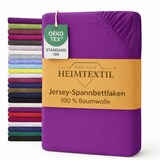 thumbnail of EXKLUSIV HEIMTEXTIL Jersey Spannbettlaken 90 x 200 cm Lila 100% Baumwolle Öko - Tex Zertifiziert Bed-Sheet Bettlaken Spannbetttuch