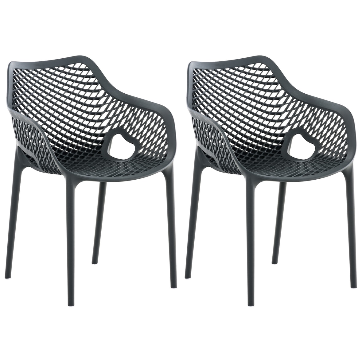 Set van 2 Tuinstoelen Air donkergrijs