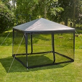 thumbnail of Relaxdays Moskitonetz für 3 x 3 m Pavillon, 2 Seitenteile, mit Reißverschluss, Klettband, 12 m XL Mückennetz, schwarz