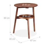 thumbnail of Relaxdays Beistelltisch, Sofatisch mit 2 Ebenen, Tischchen HBT: 60x47x40 cm, runder Couchtisch Wohnzimmer, Bambus, braun