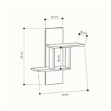 thumbnail of Dmora Regal Dmatej, Gestell, Wandregal, Mehrzweckregale, 64x20h70 cm, Eiche