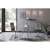 thumbnail of SalesFever Bistro eettafel rond Ø 100 cm | tafelblad glas | onderstel chroom | B 100 x D 100 x H 75 cm | transparant chroom