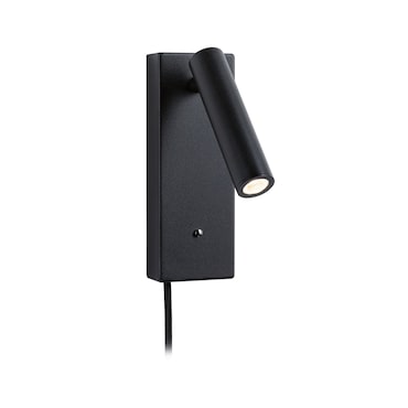 Paulmann LED wandlamp Jarina zwart 35 cm legplank USB-poort