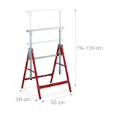 thumbnail of Relaxdays Klappbock, 2er Set, 7-fach höhenverstellbar, bis 200 kg, klappbare Arbeitsböcke, Werkstatt, Stahl, rot/silber