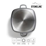 thumbnail of STONELINE® Servierpfanne 28 x 28 cm mit Aroma Glasdeckel, Eckpfanne antihaftbeschichtet, Induktion und backofengeeignet