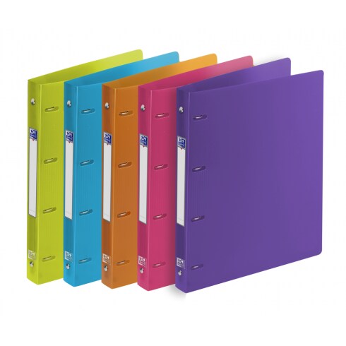 Lot de 20 Classeur School Life A4XL, 4 ann. ø25, dos 30mm, en polypro coloris assortis (5)