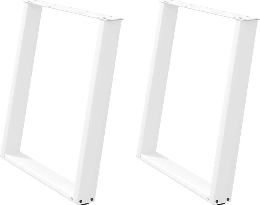 Helloshop26 - Set aus 2 verstellbaren U-förmigen Esstischbeinen 70 x 72–73 cm modernes Design weißer Stahl 02_0057073