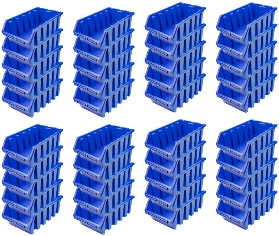 PROREGAL Mega Deal 40x Sichtlagerbox 5 | HxBxT 18,7x33,3x50cm | Polypropylen | Blau | Sichtlagerbehälter, Sichtlagerkasten, Sortierbehälter