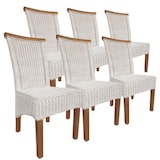 thumbnail of Esszimmer-Stühle Set Rattanstühle Perth 6 Stück Esstisch Stühle weiß Korbstühle nachhaltig : ohne Sitzkissen
