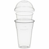 thumbnail of 50x BIO Trinkbecher 400ml + Domdeckel ohne Loch + Einsatzbecher O 96mm (PLA)