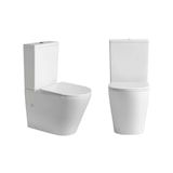 thumbnail of Combo Inodoro Redondo Fondo Reducido con Cisterna y Tapa Extrafina con Caída Amortiguada + Bidet a Suelo de Baño Redondo