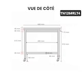 thumbnail of Table de travail en inox 1200 x 600 mm sur roulettes PREMIUM / GOLDINOX