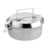 thumbnail of Edelstahl-Metall-Lunchbox mit 2 Tellern: 18 cm. Lunch-Box, Metall-Lunch-Box, Metall-Lebensmittel-Box, Metall-Lebensmittel-Halter,