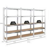 thumbnail of PROREGAL MegaDeal 3x étagère robuste RAGNAR, HxLxP 180x90x40cm, Charge du compartiment 175kg, Galvanisé, Étagère de garage, étagère de cave