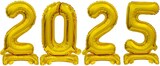 thumbnail of Folienballon stehend Zahl 2025 gold Silvester