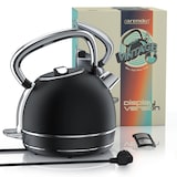 thumbnail of Arendo Wasserkocher mit Temperatureinstellung, 1,7 l, 2200 W, Edelstahl Retro Style Vintage, Überhitzung & Trockenkochschutz, schwarz