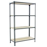 thumbnail of SimonRack Schwerlastregal 1500x800x300 mm, 4 Ebenen, Holzböden, 150 kg Tragkraft pro Ebene, Grau - Maderclick
