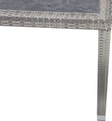 thumbnail of METRO Professional Mesa de comedor gastro Barbados, aluminio / ratán PE/ Tablero DPC, 90 x 90 cm, resistente a la intemperie, piedra