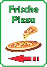 thumbnail of Frische Pizza Schild Hochkant mit Pfeil links A4 (210x297mm)