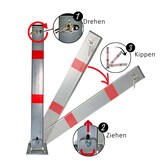 thumbnail of 2x Absperrpfosten eckig Parkplatzsperre Sperrpfosten klappbar Standfuß