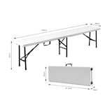thumbnail of METRO PROFESSIONAL Banco dobrável Pamua, aço, assento em HDPE, 183 cm, branco