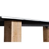 thumbnail of Eettafel HWC-L76, eetkamertafel, industrieel massief hout MVG-gecertificeerd 240x100cm, naturel met metaal look