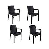thumbnail of Dmora Sedia da esterno Viterbo, Set di 4 sedute da giardino, Sedia per tavolo da pranzo, Poltrona outdoor effetto rattan, 54x60h82 cm, Antracite