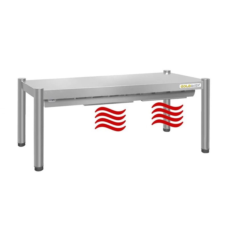 Verwarmde roestvrij stalen doorvoer 800x350 mm - Hoogte 400 mm PREMIUM - GOLDINOX. GOLDINOX