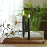 thumbnail of LED Stabkerzen Thea dünne Tafelkerzen Echtwachs H: 16,6cm schwarz 2Stk