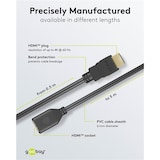 thumbnail of Goobay 61308 Standard High-Speed-HDMI™-Verlängerungskabel mit Ethernet, 1.5 m, Schwarz - 4K/60Hz