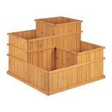 thumbnail of Relaxdays Hochbeet, gestuft, 4 Pflanzkästen, Garten, Balkon, Terrasse; Pflanzbeet aus Holz, HxBxT: 61x81x81 cm, natur