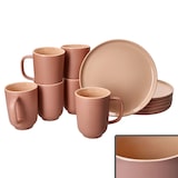 thumbnail of 12tlg Frühstücksset Jasper Puder für 6 Personen aus Steingut - 6x 414448 + 6x 414509