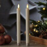 thumbnail of LED Stabkerzen Tafelkerzen Dinner Spitzkerzen rustikal 24cm weiß 2St