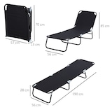 thumbnail of Outsunny Tumbona Plegable Reclinable con Ángulo Ajustable de 5 Posiciones para Jardín Exterior Piscina Terraza Camping Carga 120 kg 190x56x28 cm Negro