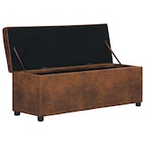 thumbnail of Helloshop26 - Bank mit Staufach 116 cm braunes Kunstleder 02_0010876