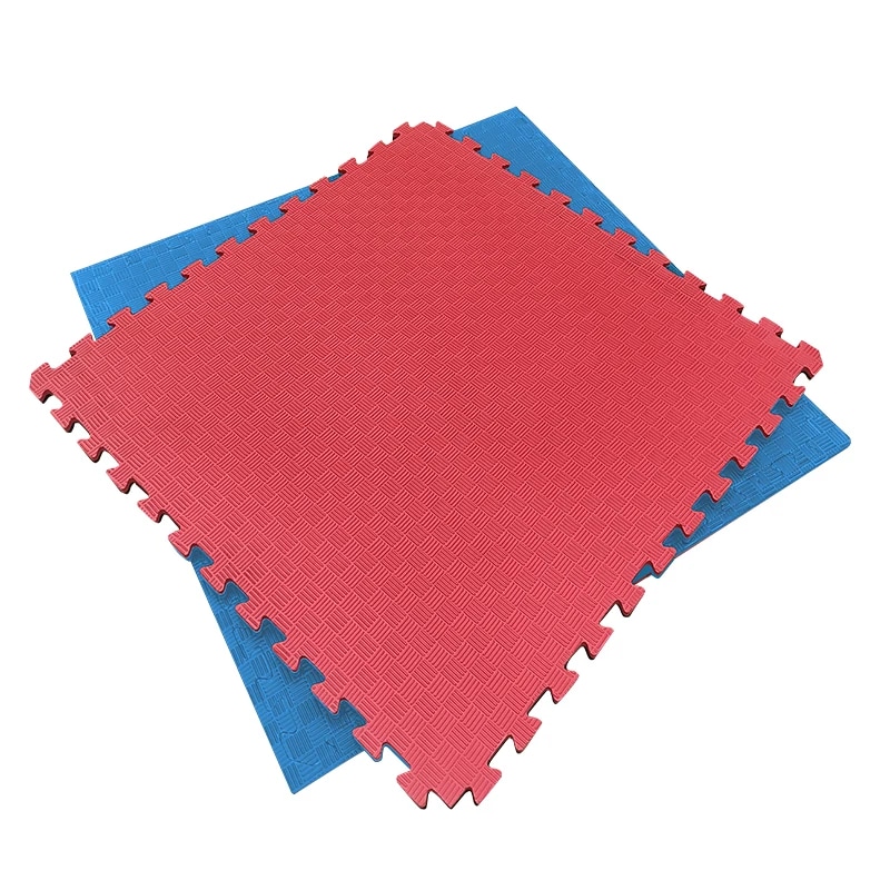 Arquiservi - Esterilla Tatami Puzzle 1x1x20mm Rojo-Azul (Lote 12Uds)  Antideslizante, yoga, pilates.