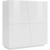 thumbnail of shopinnovativo -Credenza mobile soggiorno cucina 120cm 2 ante 4 mensole bianco lucido 120X43X126 H