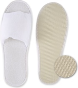 thumbnail of 10 Paar Slipper offen aus Polyester Weiß 31 cm lang wasserabweisend Hotelslipper Hausschuhe Hotelhausschuhe Einwegslipper Gästehausschuhe