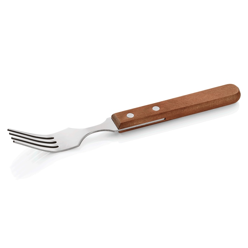 WAS Germany - Steak-/Pizzagabel mit Holzgriff Set 12-teilig, 20 cm, Edelstahl