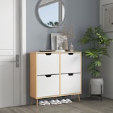 thumbnail of HOMCOM mueble zapatero con 4 cajones abatibles y estantes ajustables armario de zapatos de pasillo para 16 pares de zapatos 95x26x95 cm natural