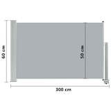 thumbnail of Auvent latéral rétractable de patio 60x300 cm Gris Modèle Patio Omega Plus