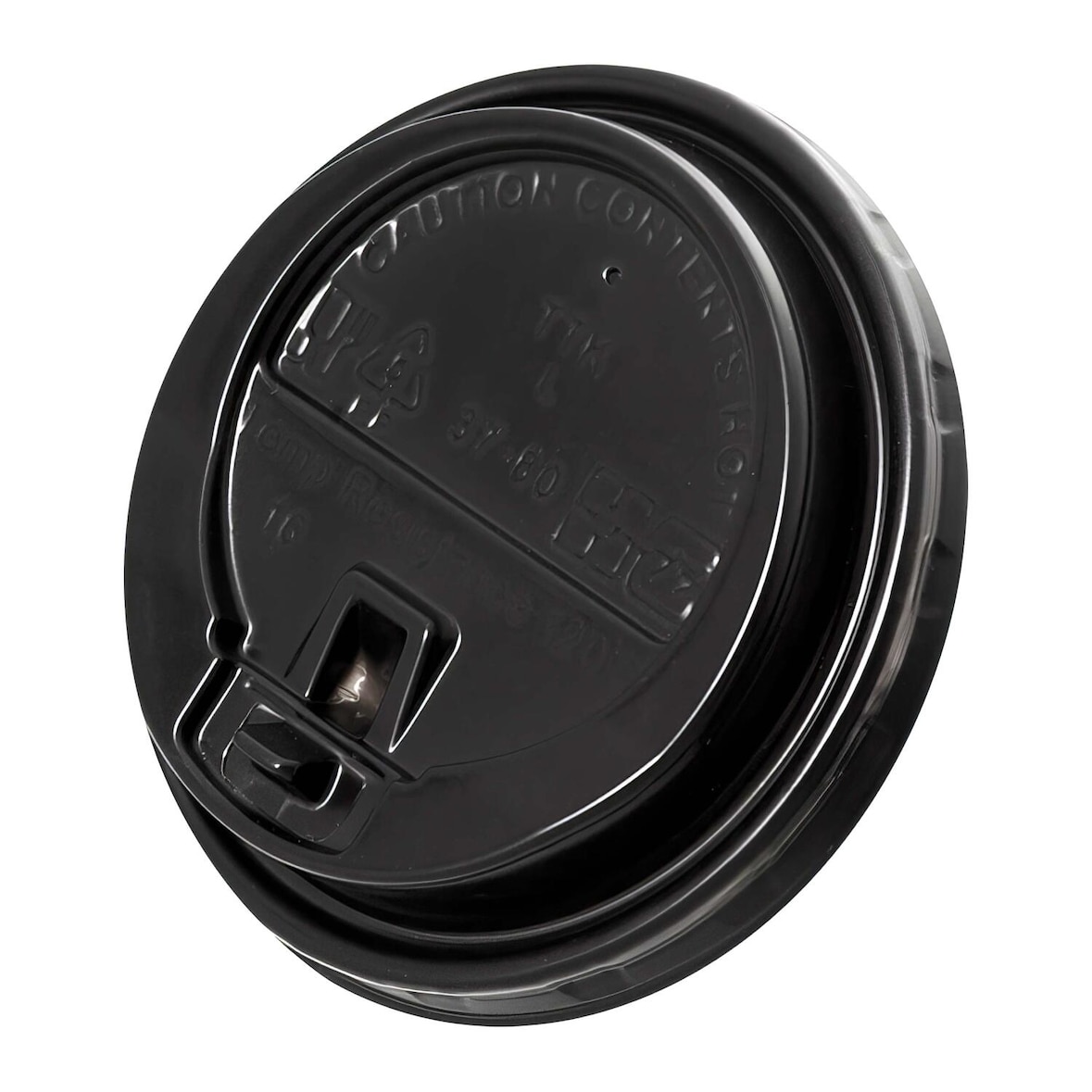 500x Domdeckel mit Verschlußklappe schwarz für Pappbecher COFFEE TO GO 80mm Ø