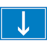 thumbnail of Richtungspfeil runter Schild waagerecht weiss blau Pfeil A4 (210x297mm)