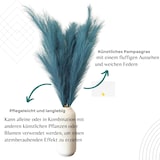 thumbnail of Layba Künstliches Pampasgras Deko in Blau Boho Künstlpflanze - 3 Stück 100cm, Ideal für Hochzeitsdeko, Wohnzimmer & Schlafzimmer