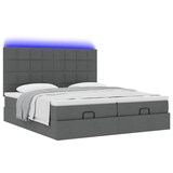 thumbnail of vidaXL Ottoman-Bett mit Matratzen & LEDs Dunkelgrau 180x200 cm Stoff