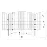 thumbnail of Gartenzaun Mattenzaun Doppelstabmattenzaun Anthrazit Grau Rund 0,8 m x 30 m