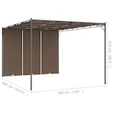 thumbnail of vidaXL Gartenpavillon mit Seitenvorhang 4x3x2,25 m Taupe