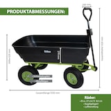 thumbnail of Gartenwagen mit Kippfunktion 400kg 125 L mit Deichsel für Rasentraktor Quad oder Handgriff