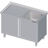 thumbnail of Spülschrank mit Flügeltüren 1100x600x850 mm, mit einem Becken rechts, mit Aufkantung, verschweißt