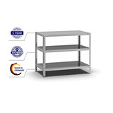 thumbnail of PROREGAL Fachbodenregal Schraubsystem | Grundregal | HxBxT 80x100x50cm | 3 Ebenen | Fachlast 125 kg | Beidseitig nutzbar | Verzinkt